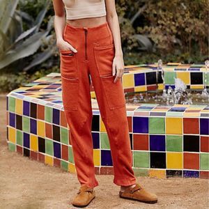 Free People Break Away High Rise Sweatpants Orange